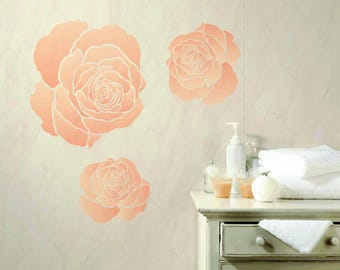 Wall Stencil Rose 11" (PA-M) – Plaster Stencil, Furniture Stencil, Stencils for Walls