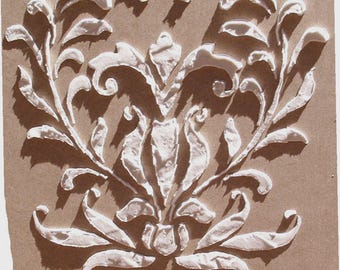 Wall Stencil Roosevelt Frieze (PL-S), Plaster Stencil, Raised Heart Scroll Design