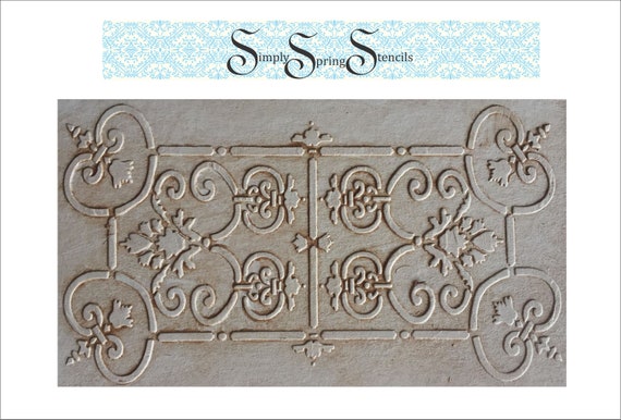 Calais Panel Raised Plaster Stencil Furniture Stencil Etsy