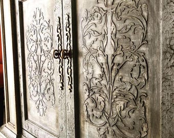 Chaumont Frieze Wall Stencil (PL M) | Ornate Raised Plaster Stencil for Furniture, Walls & DIY Decor Projects