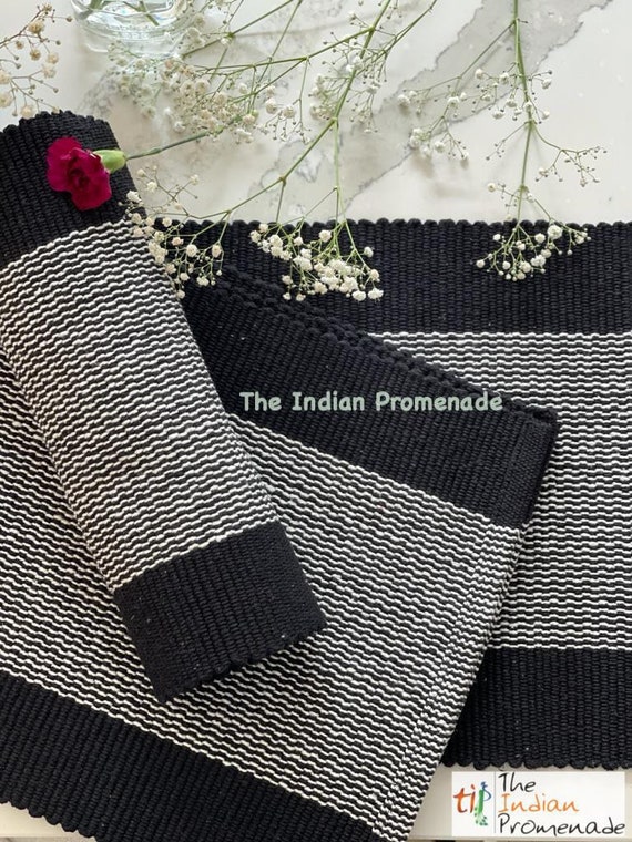 Black & White Placemats set of 6 Etsy