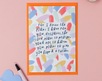 Jeremiah 29:11 Bible verse greeting card