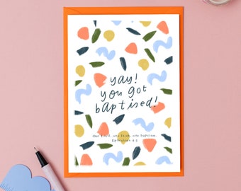 Yay! You got baptised! Baptism Card