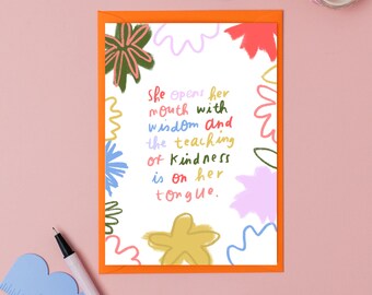 Tarjeta del Día de la Madre con versículo bíblico