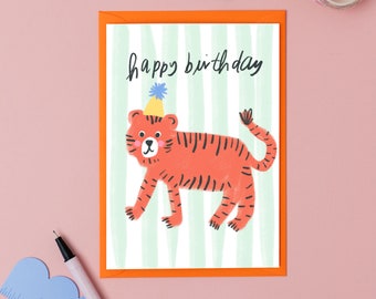 Tiger Birthday Card - Children's Birthday Card