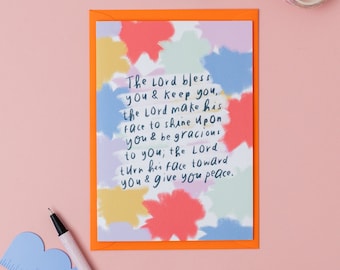 The Lord Bless you & keep you Bible Verse Card
