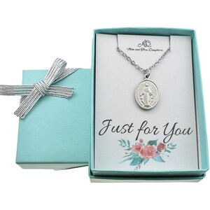 Virgin Mary Medal Necklace: Stainless Steel Catholic Jewelry Gift