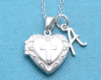 Girl's sterling silver locket necklace. Little girls jewelry. Children's jewelry. Gift for Girl. Little Girl's necklace.