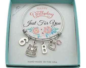 6th birthday girl gift.  Sixth birthday.  Birthday gift for girl age 6.  Birthday bracelet for girl.  Girl birthday gift. Personalized.