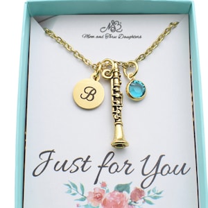 Clarinet charm necklace.  Clarinet jewelry.  Clarinet necklace.  Clarinet charm.  Clarinet player.  Personalized gift.  Personalized jewelry