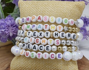 Human Rights. Social Beliefs. Justice. Beaded Bracelets. Protest.