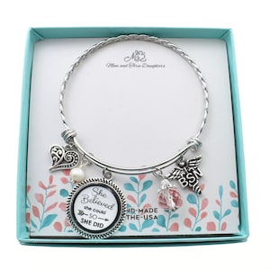 Bachelor of Science in Nursing, She Believed She Could So She Did Bangle Bracelet. BSN Bracelet. BSN gifts.  BSN.