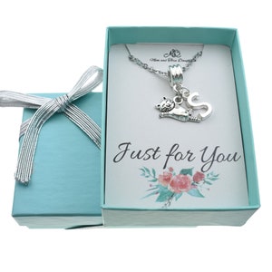 Little Girl&#39;s cat necklace in silver personalized with initial.   Little girls jewelry.  Little girl necklace.  Cat necklace.