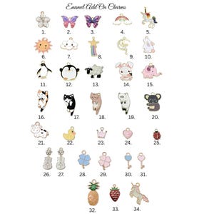 Add on Enamel Charms.  - Add on only - You must buy a bracelet, necklace or keychain