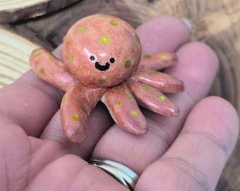 Octopus Desk Buddy. Polymer Clay Handmade. Desk Pet. 30mm x 50mm