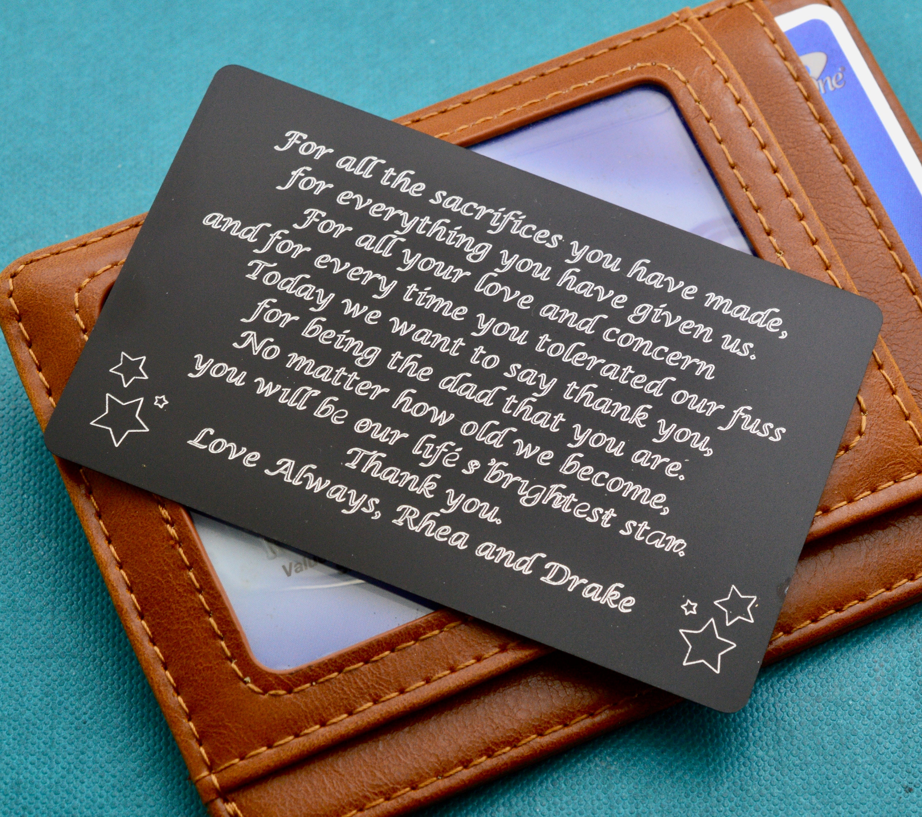 Custom Wallet Card for Dad. Father's Day Gift. Gift From - Etsy