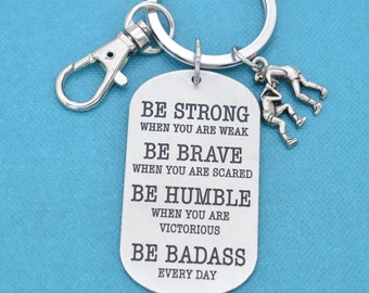 Badass Wrestling Keychain. Wrestling Charm. Wrestling Mom, Wrestling team gifts, Gift for Wrestler, Be Badass Every Day.