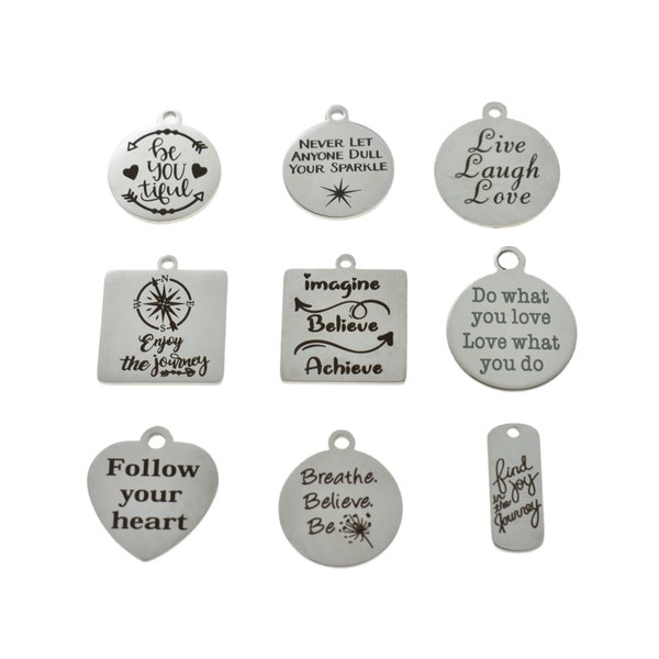 Inspirational Quote Charms.  Charms for bracelets.  Add ons only.