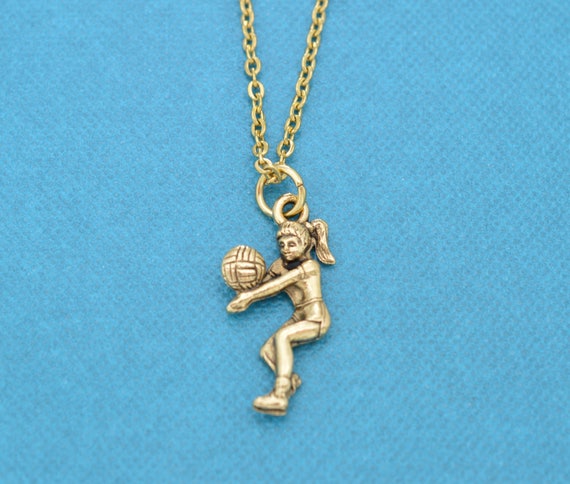 gold volleyball charm