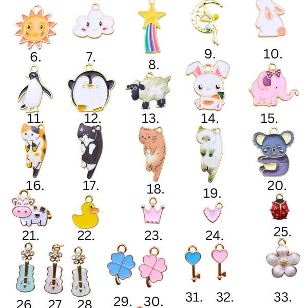 Add on Enamel Charms.  - Add on only - You must buy a bracelet, necklace or keychain