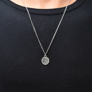 Hand Stamped Personalized Basketball charm in silver toned pewter on a stainless steel curb chain. Boys necklace. image 4