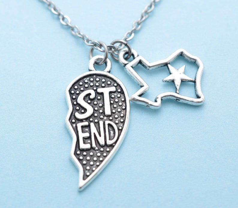 Friendship Necklace Texas Gift Custom Gift TX Lone Star BFF Necklace Personalized Gift Texas Best Friend Necklace Best Friend Gift