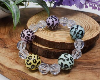 Girl's, Women's, Teen's Leopard Beaded Bracelet.