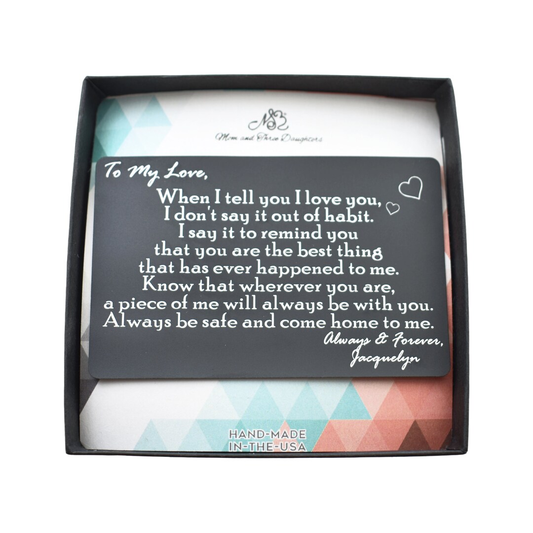 Custom Wallet Card for Husband. Gift for Him. Gift to Husband Etsy