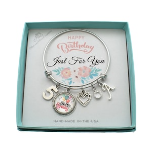 5th Birthday Girl Gift.  Fifth Birthday.  Birthday Gift for Girl Age 5.  Birthday Gift for girl. Birthday Jewelry. Fourth - Fifth birthday.