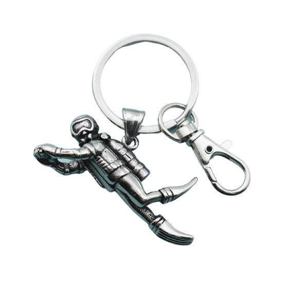 Scuba Diver Keychain in Stainless Steel. Gift for Scuba Diver. Etsy