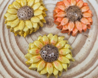 Magnet Set: Sunflowers. Handmade Polymer Clay