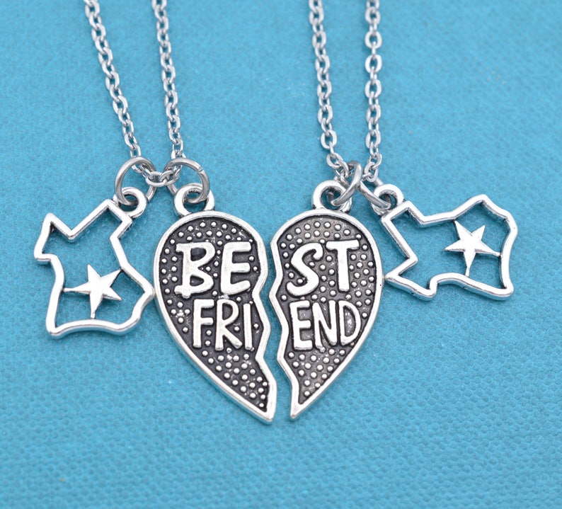 Friendship Necklace Texas Gift Custom Gift TX Lone Star BFF Necklace Personalized Gift Texas Best Friend Necklace Best Friend Gift