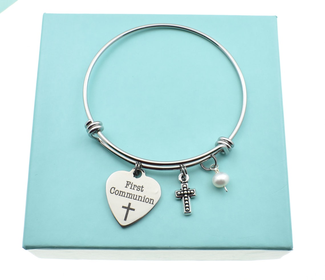 Little Girl's First Communion Bracelets in Silver Toned Etsy