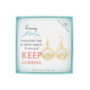 Mountain Scene Earrings in Stainless Steel.  Mountain Earrings. Hiking Gifts. Gift for Hiker. Mountain Climber.