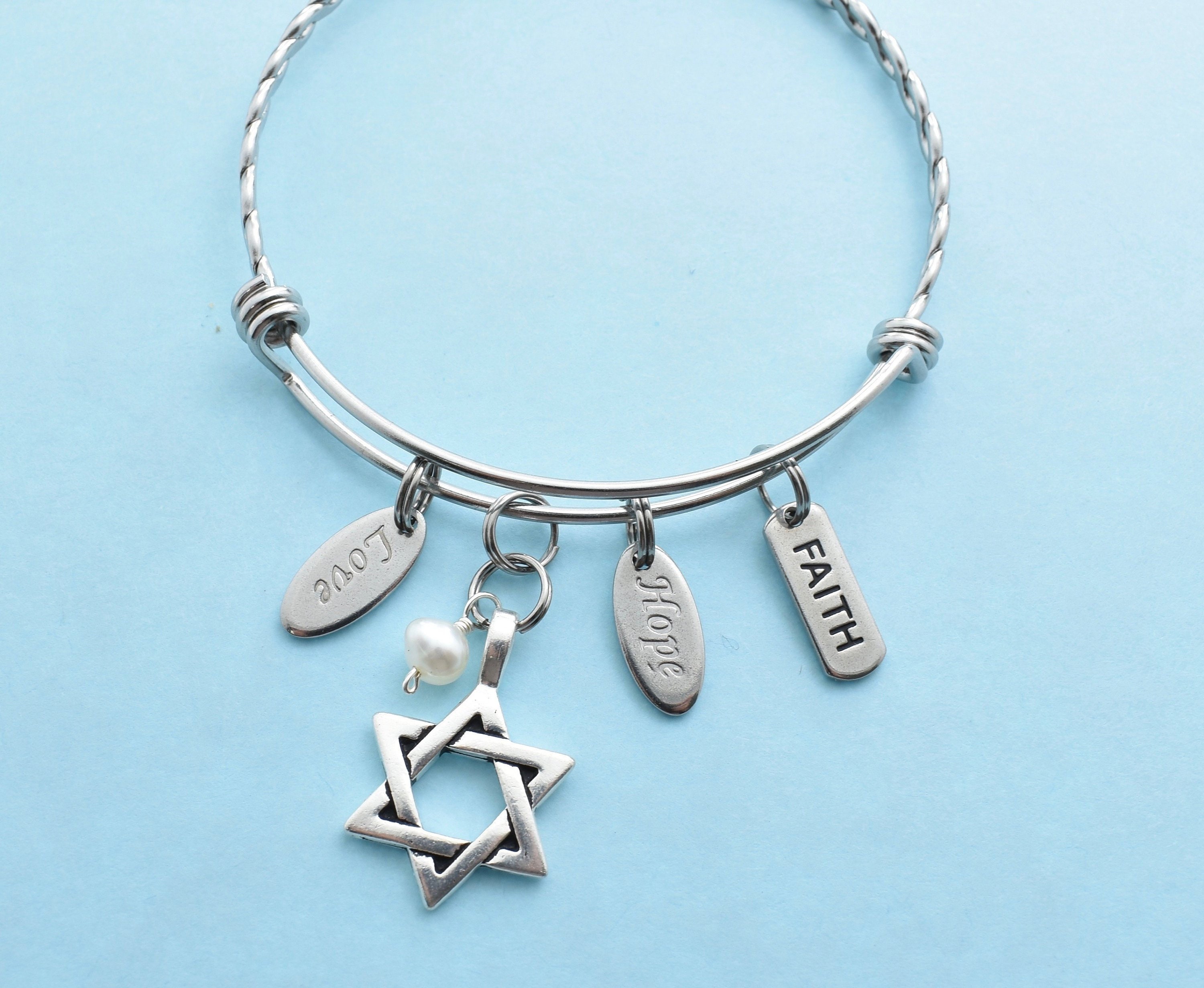 Star of David bangle bracelet. Star of David bracelet. Etsy