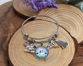 Personalized Kindergarten Graduation Bangle Bracelet: Class of 2026