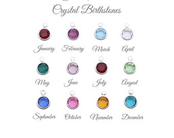 Add on charm: Crystal birthstone channel charms