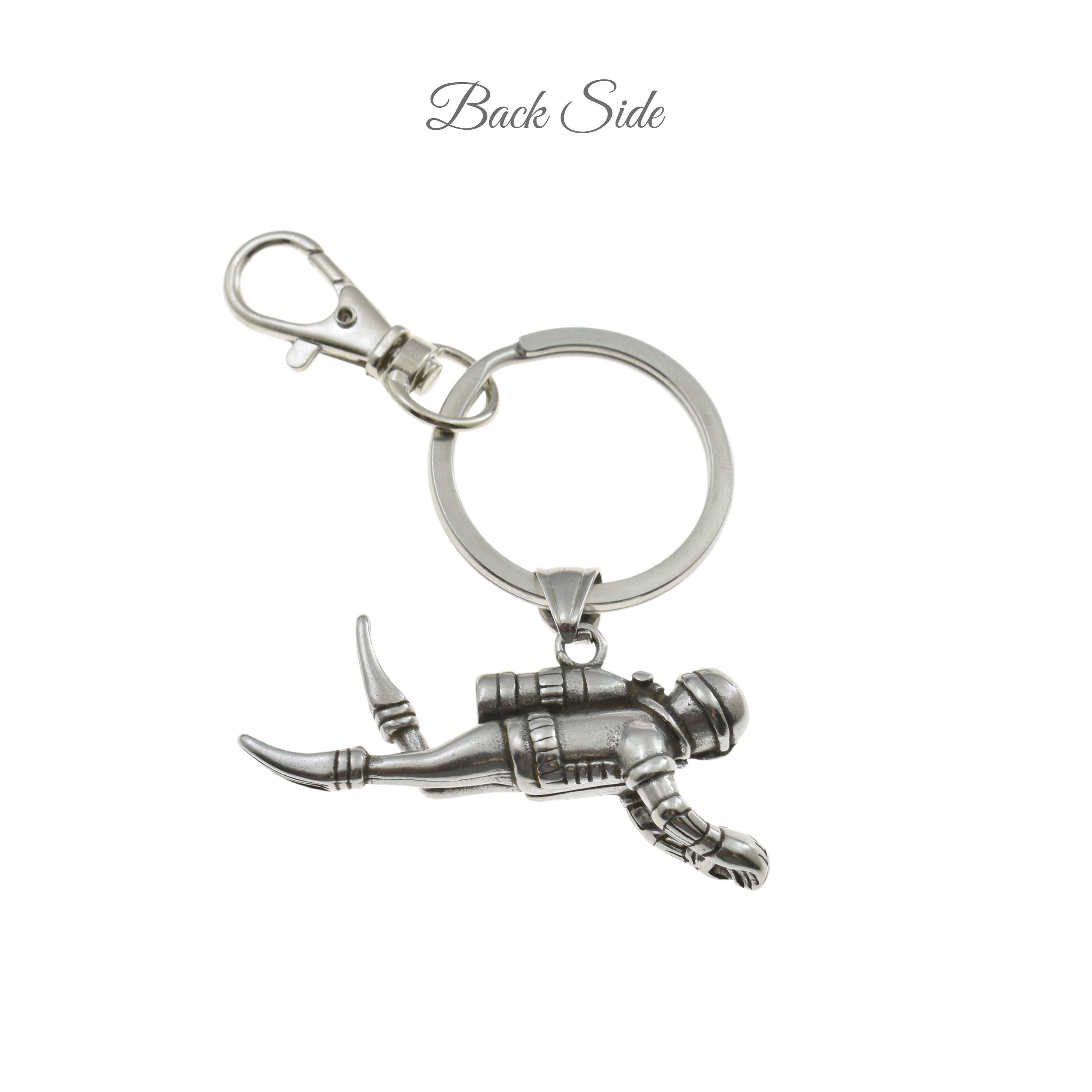 Stainless Steel Scuba Diver Keychain: 3D Charm Gift - Etsy