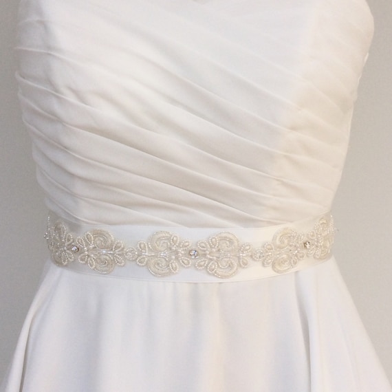 Wedding Sash Belt, Pearl Belt, Bridal Sash , Swarovski Belt  display picture 1