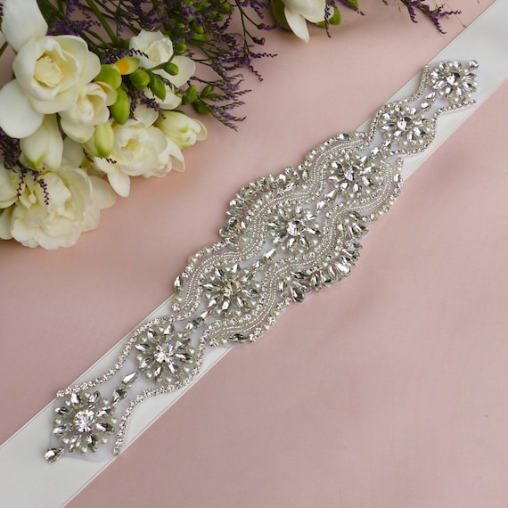 Jeweled Bridal Sash/Belt ?? Crystal Bridal Belt, Rhinestone Bridal Sash, Beaded Bridal  main image 4
