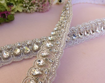 wedding sash belt, Swarovski crystal belt, jeweled belt, beaded belt, bridal sash belt, belt for wedding dress, skinny wedding sash belt