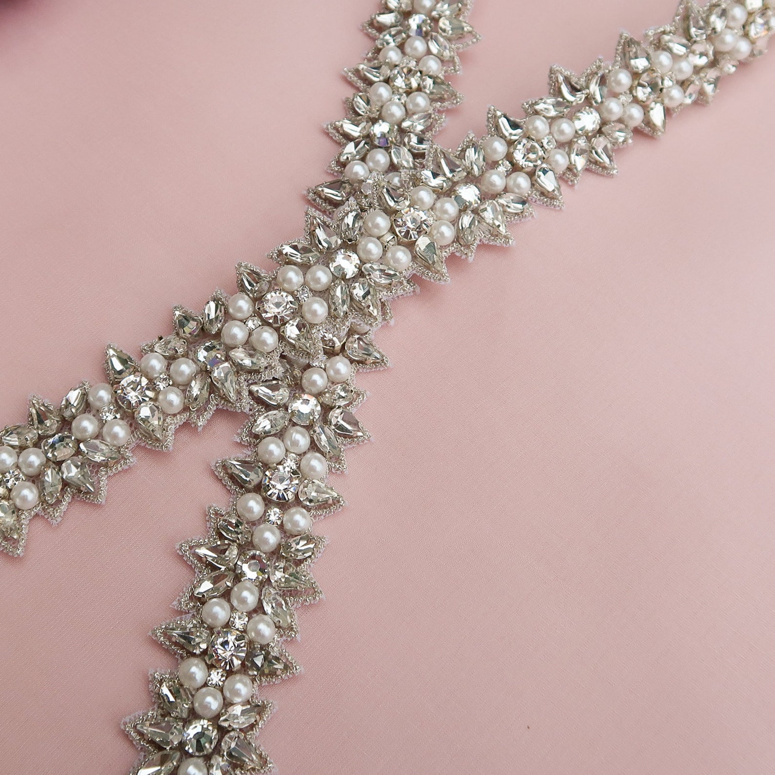 Wedding Sash Pearl Sash Belt Skinny Pearl Belt Swarovski Etsy