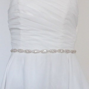 Diva satin and rhinestone Bridal sash image 2