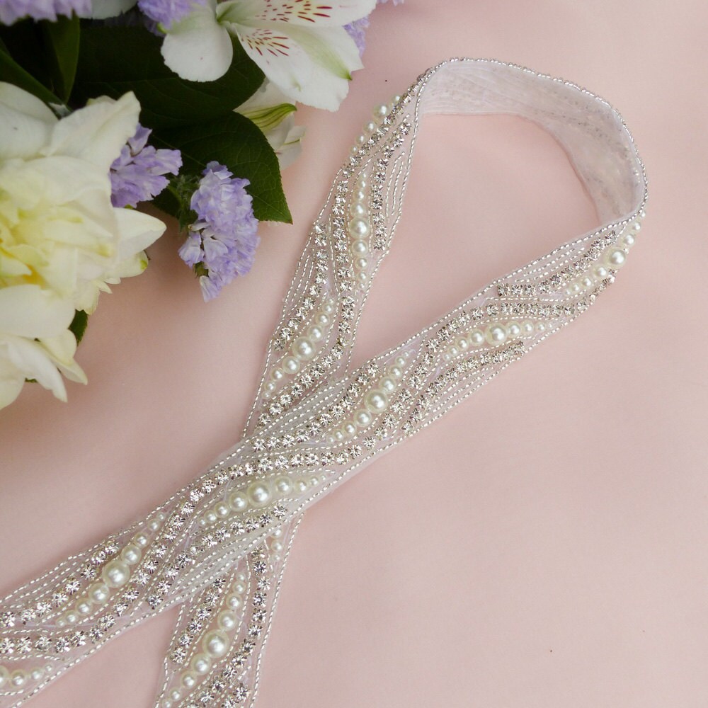 Pearl sash belt pearl and rhinestone belt wedding sash belt Etsy