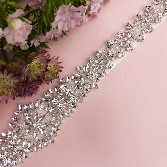 Bridal Sash Belt, Wedding Sash Belt, Wedding Sash, Rhinestone Sash, Jeweled Sash Belt, Beaded Belt, Wedding Dress, Belt for Dress