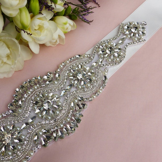 Wedding Sash Belt, Jeweled Belt, Rhinestone Sash Belt  display picture 3