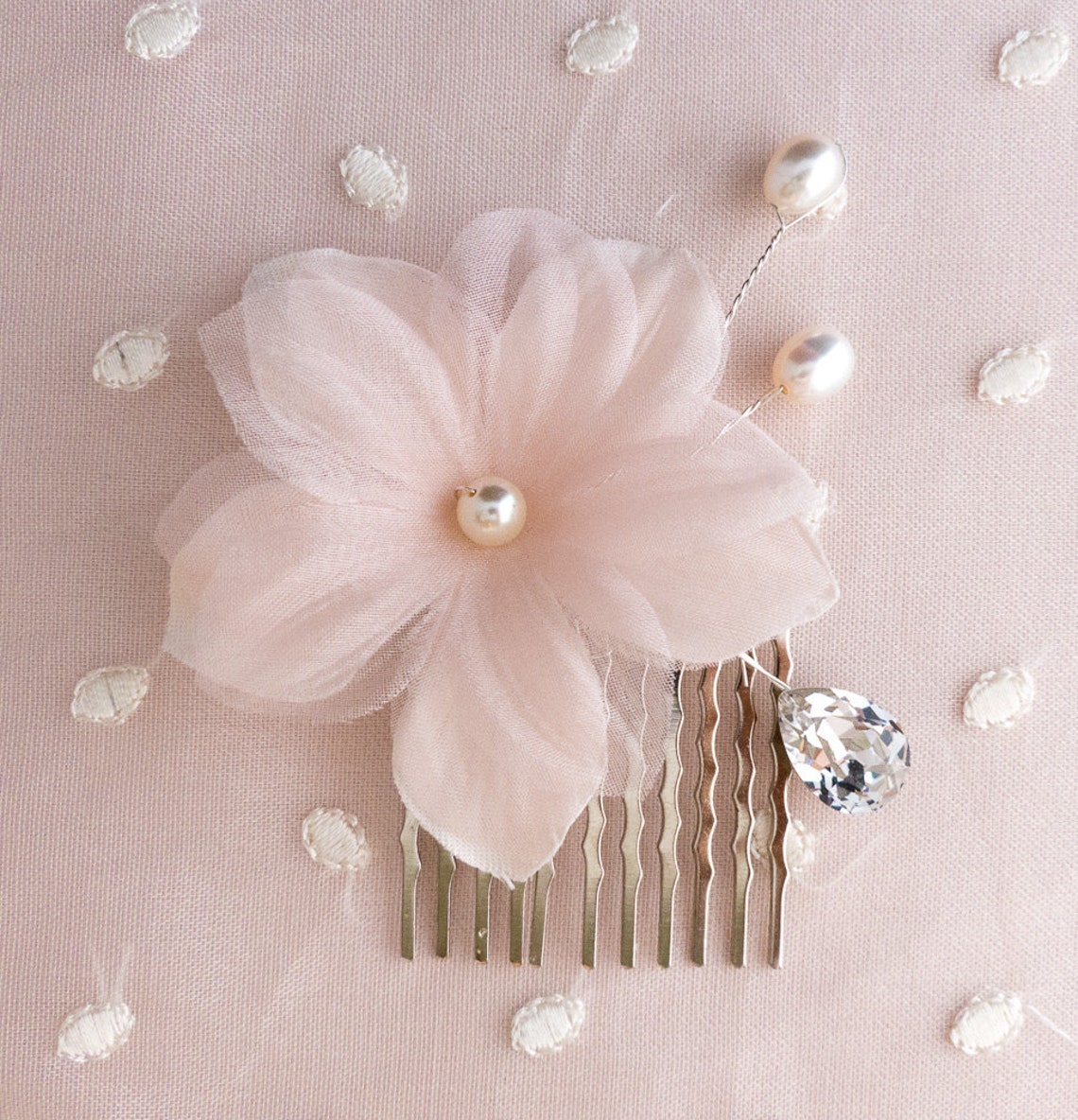 Bridal Hair Comb Bridal Hair Comb With Silk Flower Silk Etsy