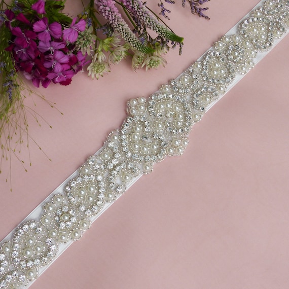 sequin belt for wedding dress Big Jewel Rhinestone Bridal Belt: Silver Wedding Dress Sash