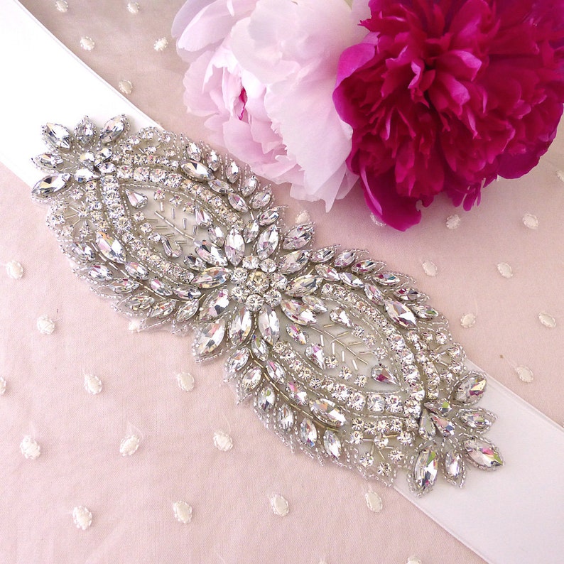 Wedding belt, bridal belt, wedding sash, wedding sash belt, rhinestone belt, jeweled belt, bridal sash belt image 1