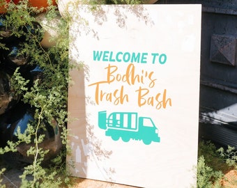 Trash Truck Party Welcome Sign | Trash Party | Garbage Party Sign | Kids Party | Personalized Trash Day Party